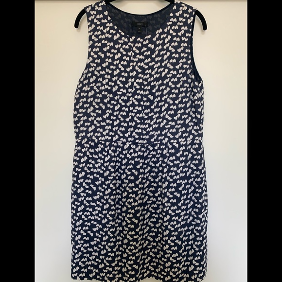 J Crew Navy Blue Dress with White Hearts - Picture 8 of 13
